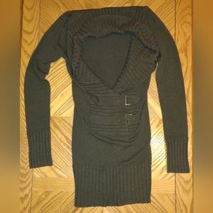 Le Chateau green buckle sweater dress (vintage)